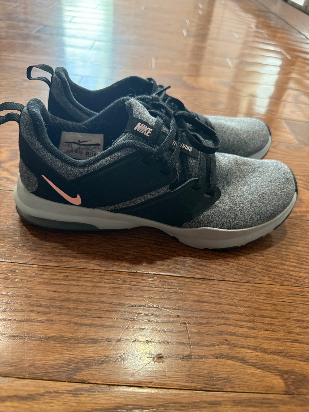Nike Black & Gray Trainers with Pink Swoosh